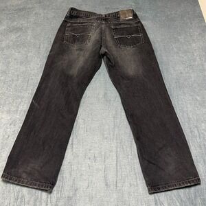 Anchor Blue Straight Jeans Mens 32x30 Charcoal Gray Denim Cotton Distressed